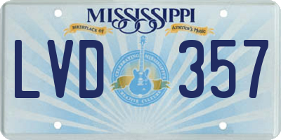 MS license plate LVD357
