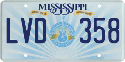 MS license plate LVD358