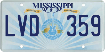 MS license plate LVD359