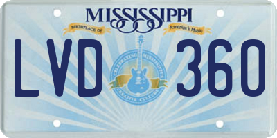MS license plate LVD360