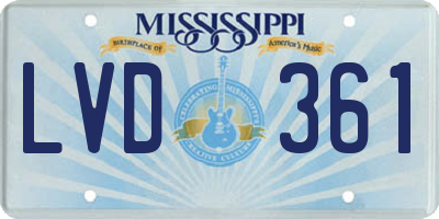 MS license plate LVD361