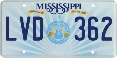 MS license plate LVD362