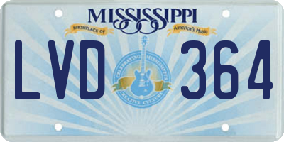 MS license plate LVD364