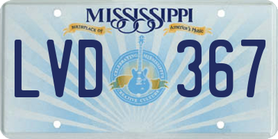 MS license plate LVD367