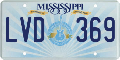MS license plate LVD369