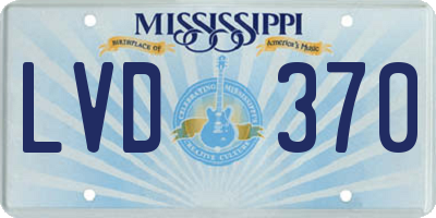 MS license plate LVD370