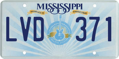 MS license plate LVD371