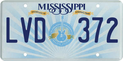 MS license plate LVD372