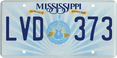 MS license plate LVD373