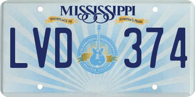 MS license plate LVD374