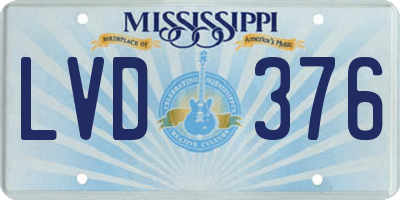 MS license plate LVD376