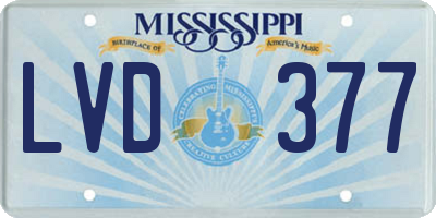 MS license plate LVD377