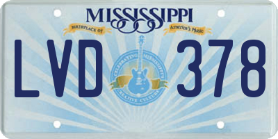 MS license plate LVD378