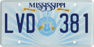 MS license plate LVD381