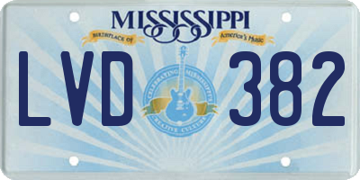 MS license plate LVD382
