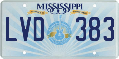 MS license plate LVD383
