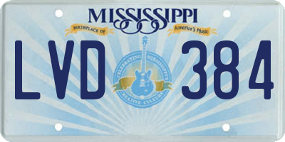 MS license plate LVD384
