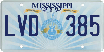 MS license plate LVD385