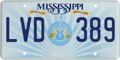 MS license plate LVD389