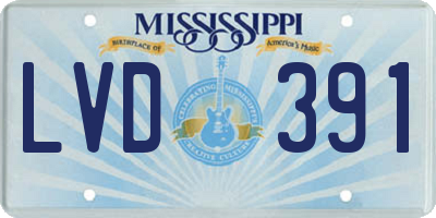 MS license plate LVD391