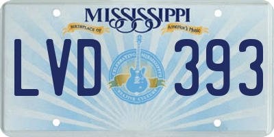 MS license plate LVD393