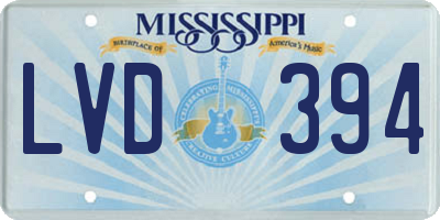 MS license plate LVD394