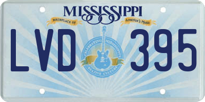 MS license plate LVD395