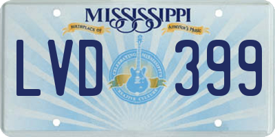 MS license plate LVD399