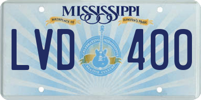 MS license plate LVD400