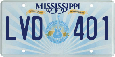 MS license plate LVD401