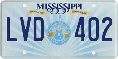 MS license plate LVD402