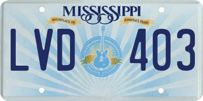 MS license plate LVD403