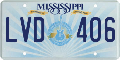 MS license plate LVD406