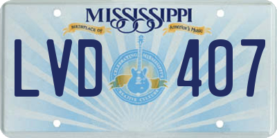 MS license plate LVD407