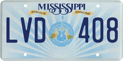 MS license plate LVD408