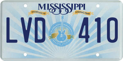 MS license plate LVD410