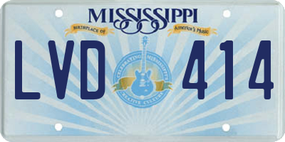 MS license plate LVD414