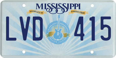 MS license plate LVD415