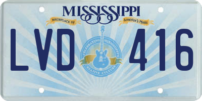 MS license plate LVD416