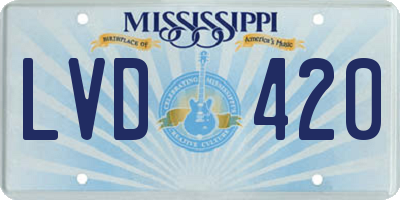 MS license plate LVD420