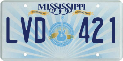 MS license plate LVD421