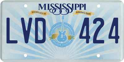 MS license plate LVD424