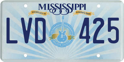 MS license plate LVD425