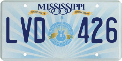 MS license plate LVD426