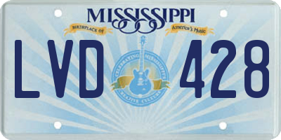MS license plate LVD428