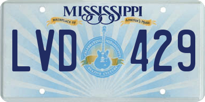MS license plate LVD429