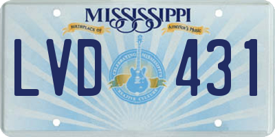 MS license plate LVD431