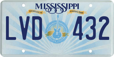 MS license plate LVD432