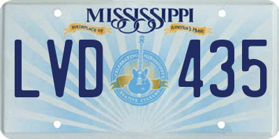 MS license plate LVD435