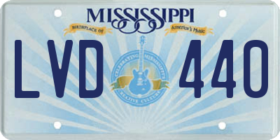 MS license plate LVD440